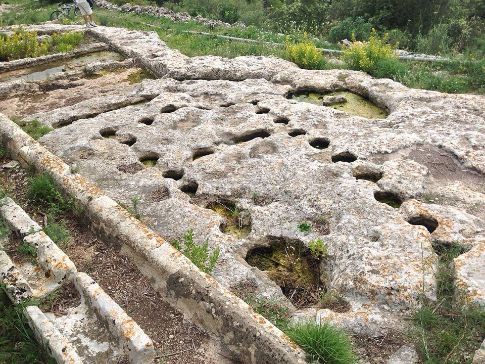 Le vasche scavate nella roccia della conceria bizantina di Giarranauti